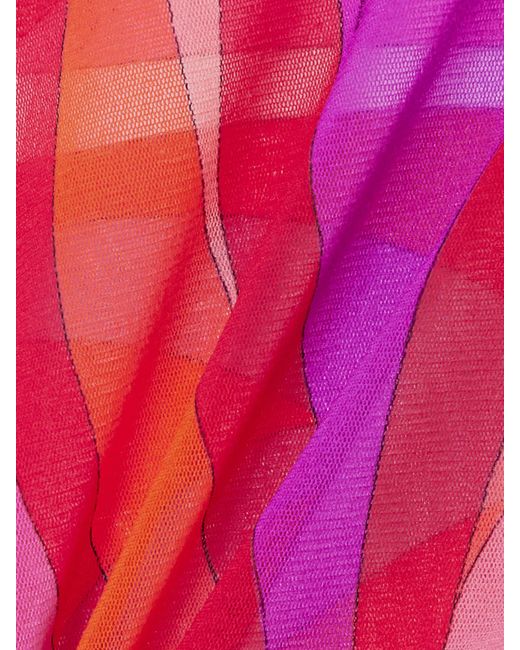 Emilio Pucci Pink Marmo Printed Mesh Maxi Dress