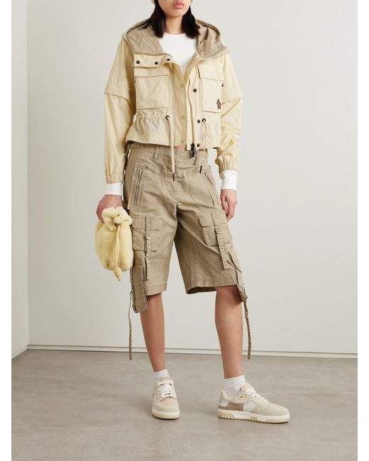 Moncler Natural Limosee Hooded Crinkled-Shell Jacket