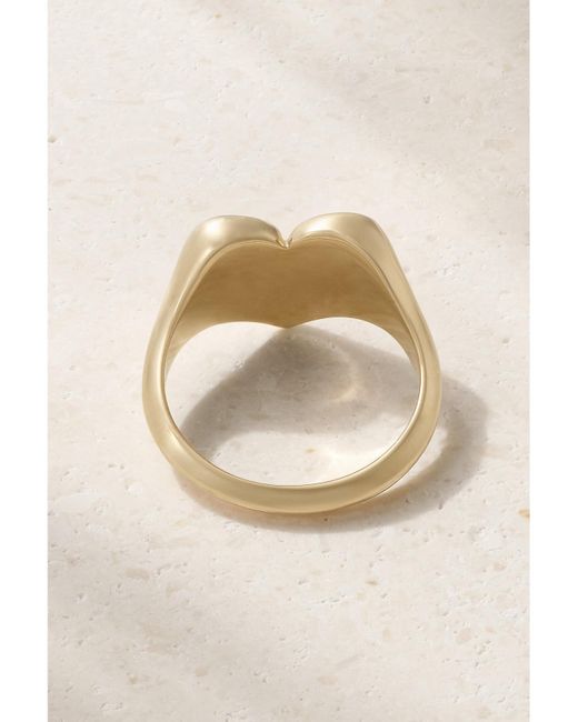 Marlo Laz Natural Heart 14-Karat Diamond Signet Ring
