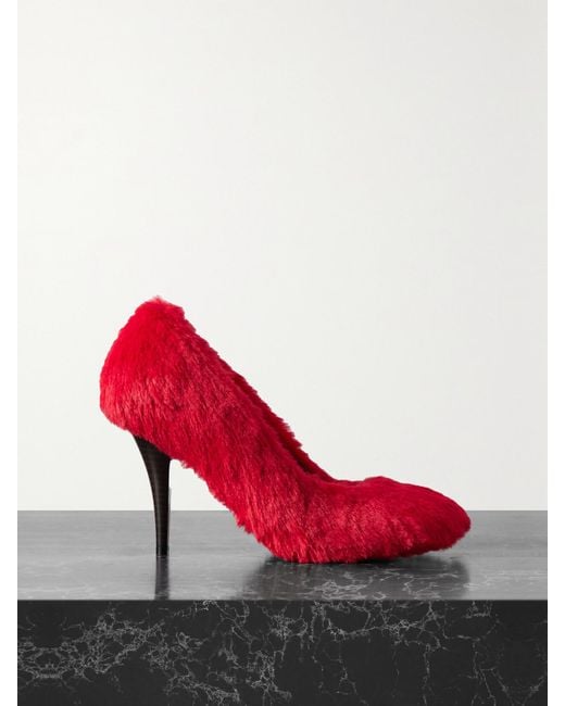 Stella McCartney Red Pumps Aus Faux Fur