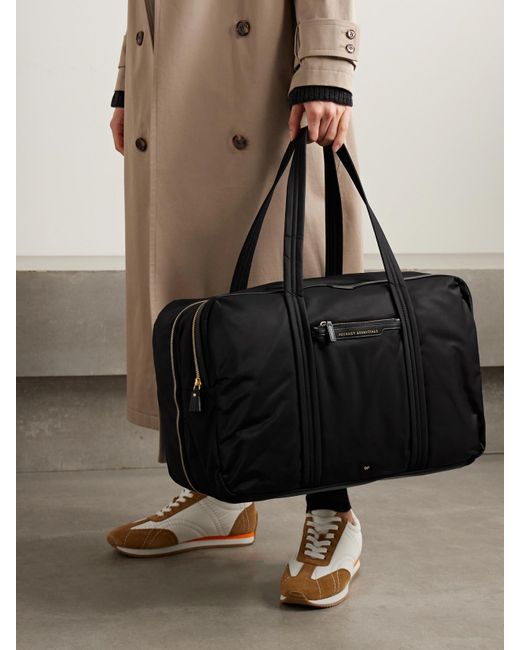 Anya Hindmarch Black 24 Hour Weekender Aus Econyl Mit Lederbesätzen