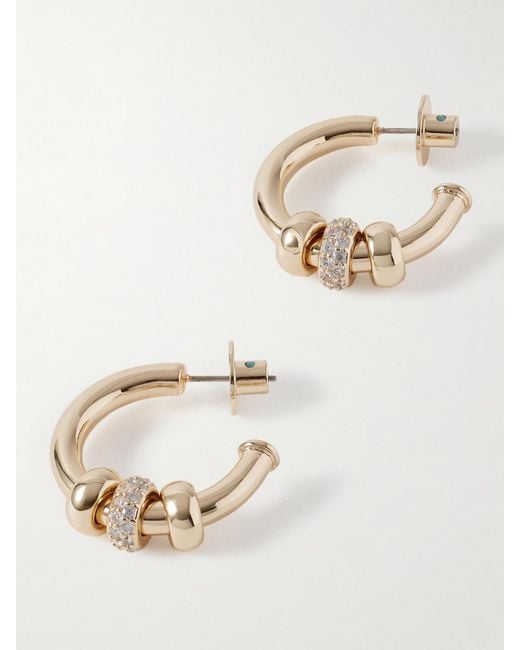 Roxanne Assoulin Natural The Slider-Tone Crystal Hoop Earrings