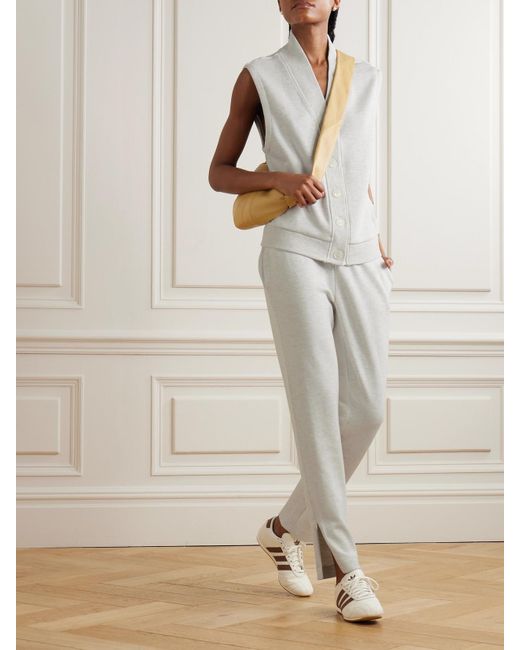 Varley White The Slim Zip Hem Jogginghose Aus Doublesoft-Material