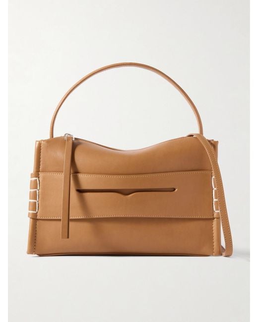 J.W. Anderson Brown Loafer Whipstitched Leather Shoulder Bag