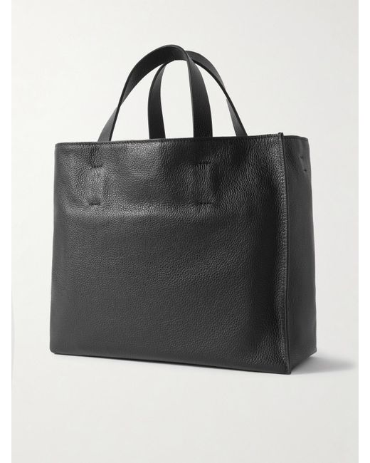 Marni Black Museo Tote Aus Strukturiertem Leder Mit Stickerei