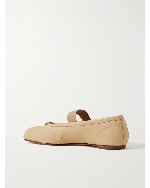 Maison Margiela Natural Tabi Ballerinas Mit Geteilter Kappe Aus Leder