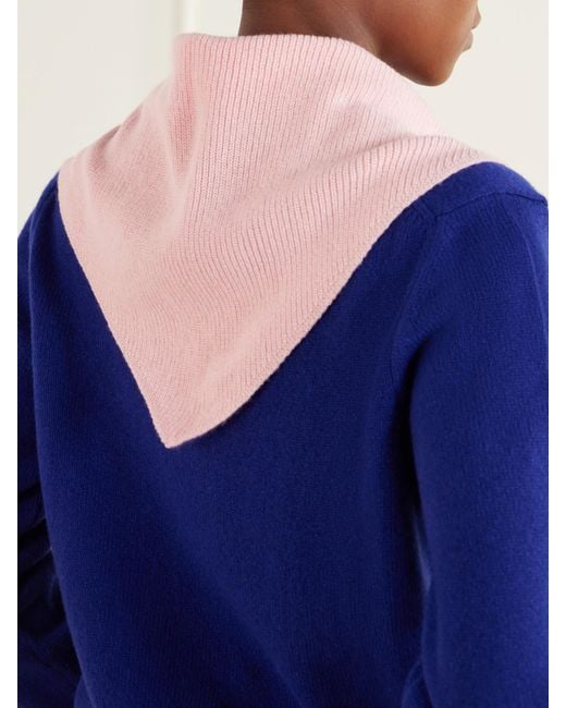 &Daughter Pink Fionn Ribbed Cashmere Scarf