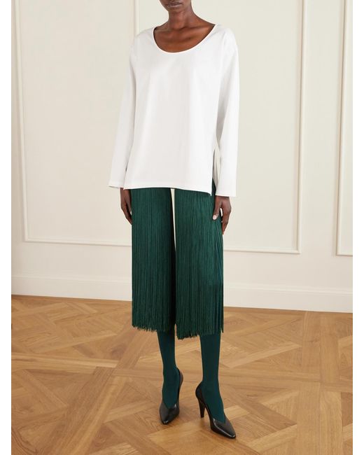 Alaïa White Cotton-Jersey T-Shirt