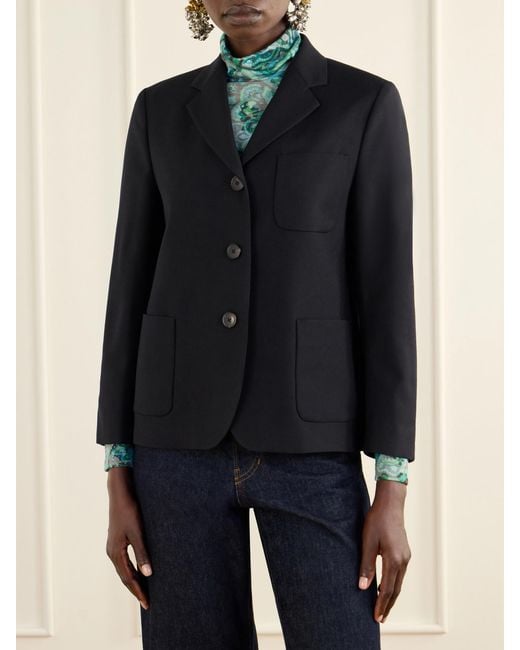 Dries Van Noten Black Wool-Crepe Blazer