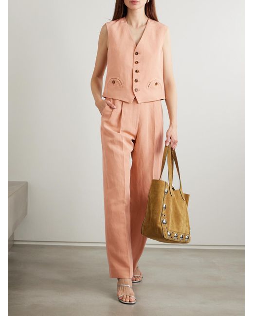 Gilet En Soie Et Lin Mélangés Flica Feral Blazé Milano en coloris Pink