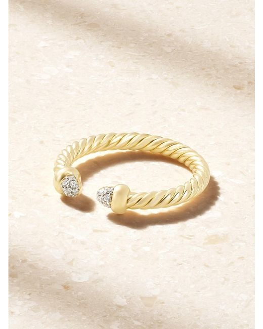 David Yurman Natural Micro Cablespira 18-Karat Diamond Ring