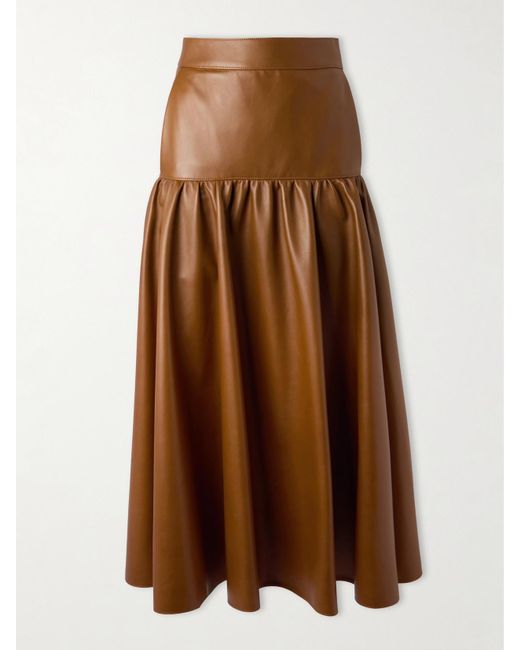 Saint Laurent Brown Midirock Aus Leder