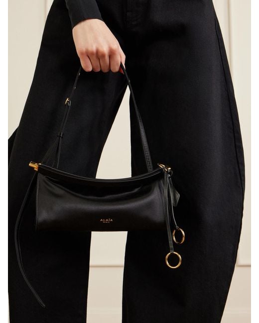 Alaïa White Le Click Small Satin Shoulder Bag