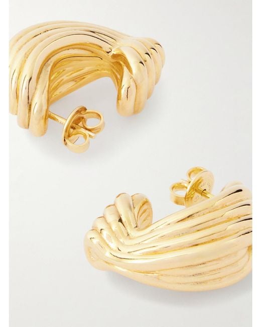 Bottega Veneta Metallic Plated Hoop Earrings