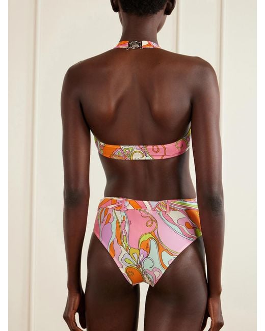 Emilio Pucci Pink Printed Halterneck Bikini
