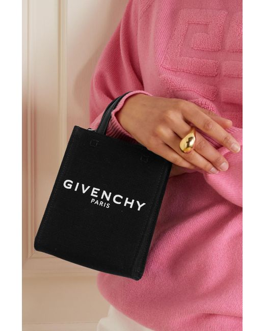 GIVENCHY G-Tote medium leather-trimmed printed canvas tote