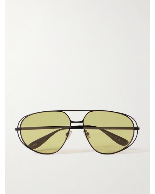 Bottega Veneta Metallic Aviator-Style Gunmetal-Tone Sunglasses