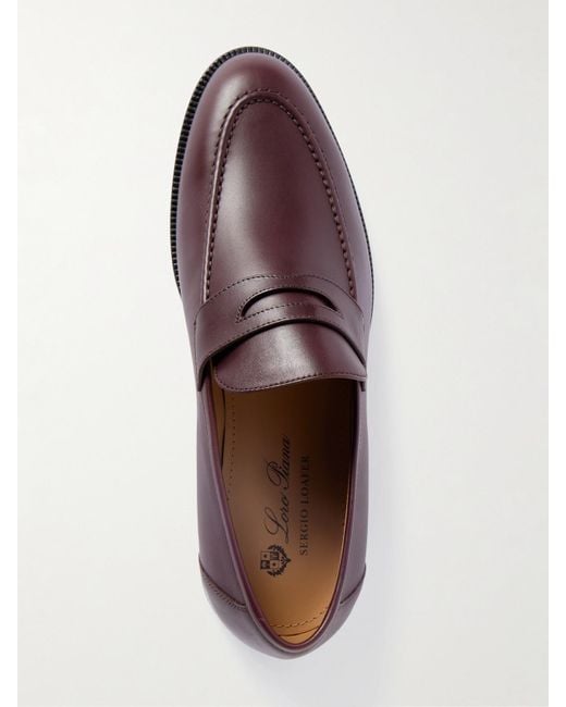 Loro Piana Purple Sergio Leather Loafers