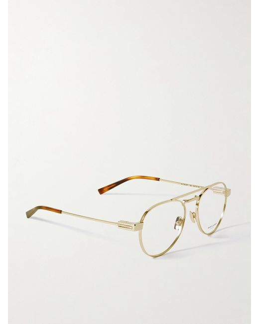 Saint Laurent Natural Aviator-Style-Tone Optical Glasses