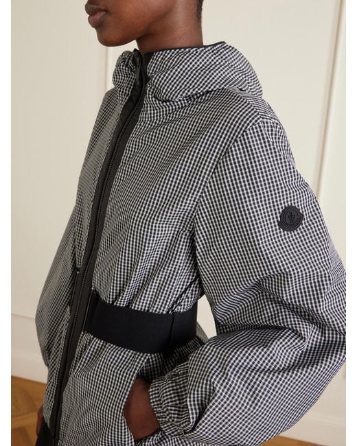 Moncler Gray Rythme Belted Checked Shell Jacket