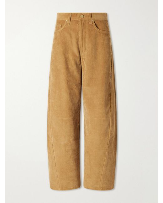 Maria McManus Natural Crescent Corduroy Organic-Cotton Wide-Leg Pants