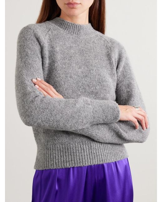 Dries Van Noten Gray Alpaca-Blend Sweater