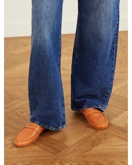 Jamie Haller Metallic Leather Penny Loafers