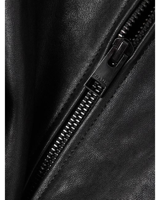 FRAME Black The Harrington Leather Jacket
