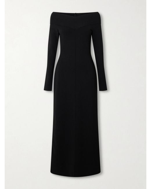 Stella McCartney Black Off-The-Shoulder Knitted Midi Dress