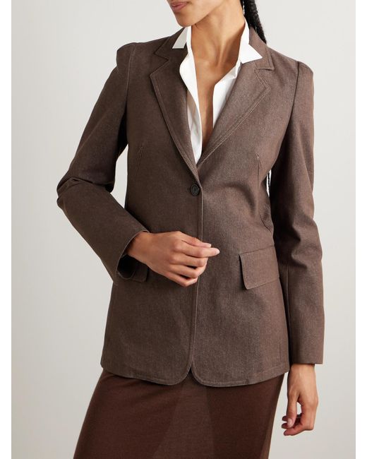 Max Mara Brown Blazer Aus Baumwoll-Twill