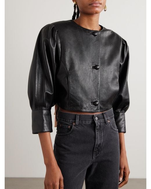 Chloé Black Cropped Leather Jacket