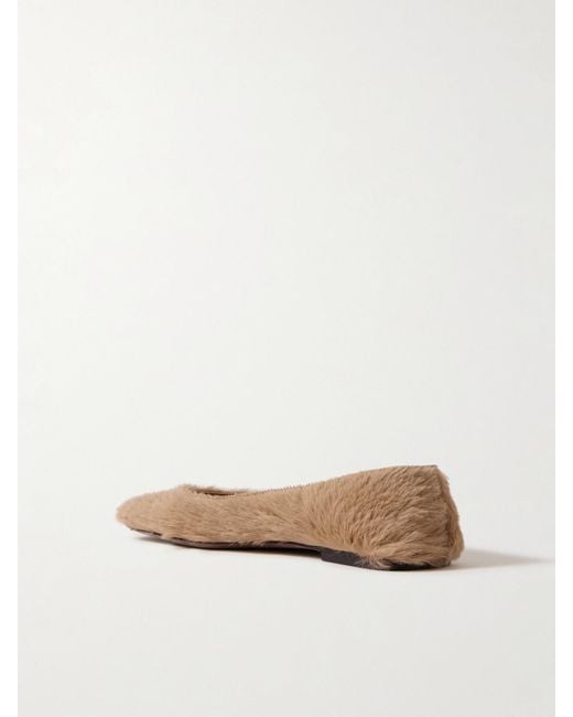 The Row White Ballerinas Aus Kalbshaar