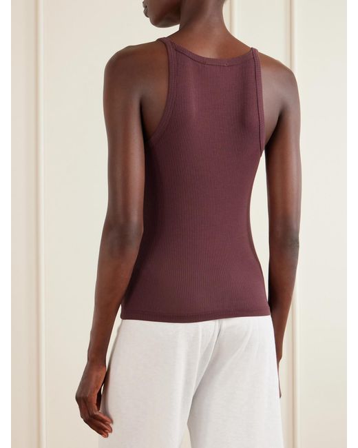James Perse Purple Ribbed Supima Cotton-Blend Tank