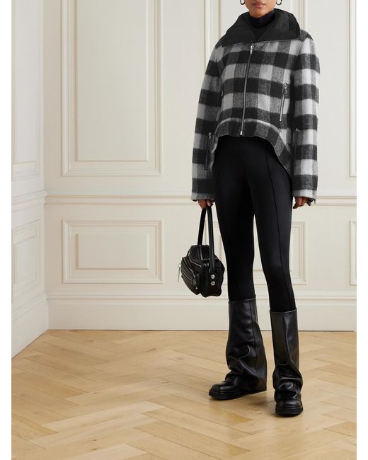 Rick Owens Black Exploder Checked Wool-Flannel Jacket