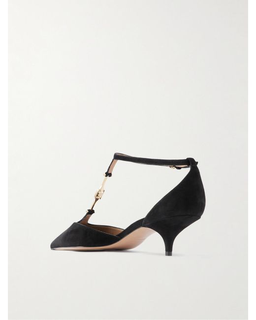 Ferragamo Black Traci Pumps Aus Veloursleder Mit Verzierung