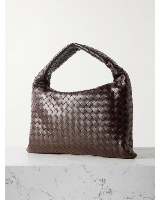 Bottega Veneta Brown Hop Small Intrecciato Leather Tote