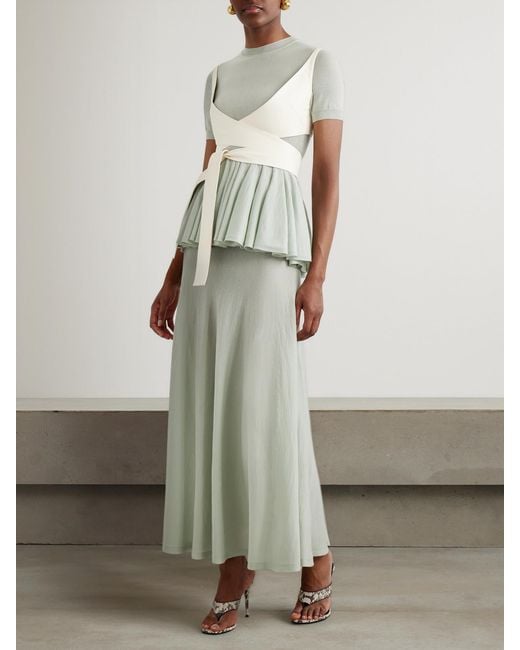 Alaïa Gray Wool Peplum Top