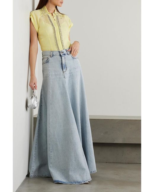 Zimmermann Yellow Matchmaker Crystal-Embellished Linen And Silk-Blend Shirt