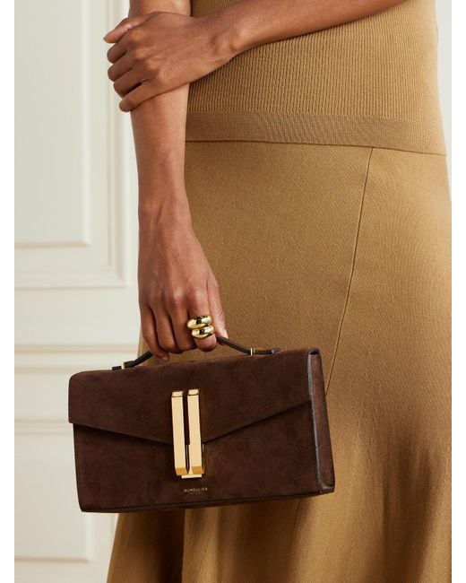 DeMellier London Brown The Vancouver Clutch Aus Veloursleder