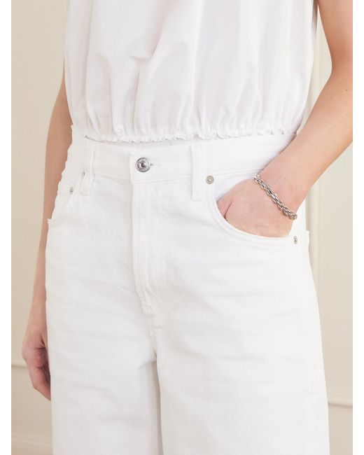 Citizens of Humanity White Court Denim Straight-Leg Shorts