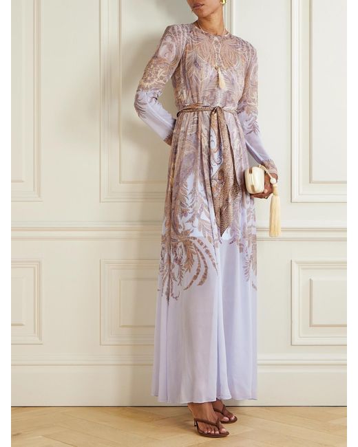 Zimmermann Multicolor Hypnotic Belted Paisley Maxi Dress