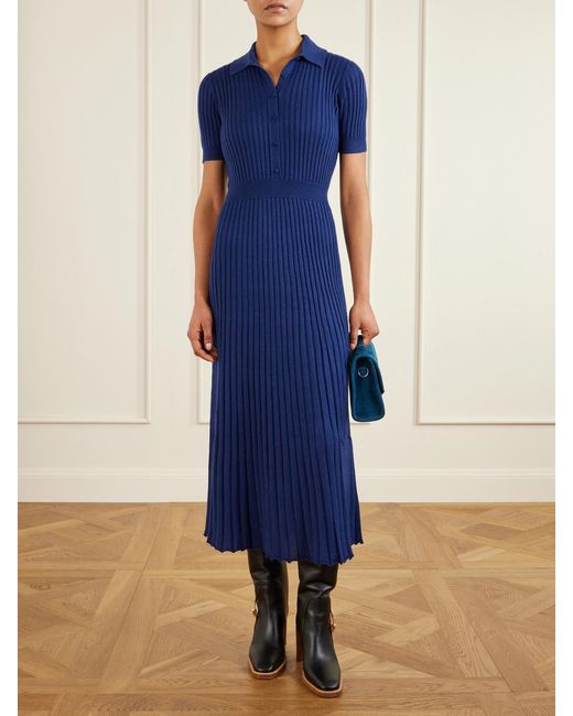 Gabriela Hearst Blue Leonora Small Suede Tote