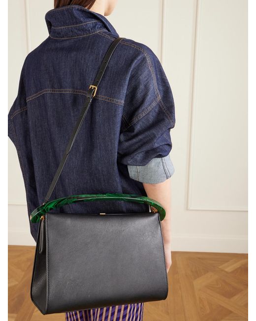 Dries Van Noten Black Leather Shoulder Bag