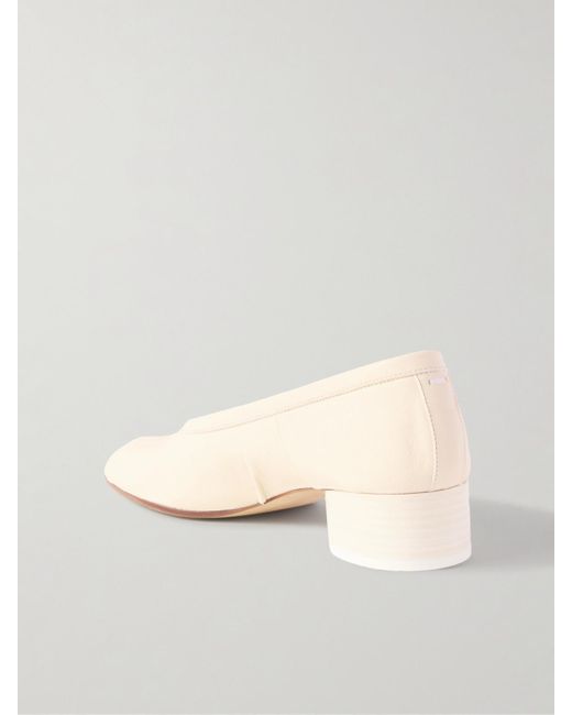 Maison Margiela Natural Tabi Ballerina Pumps Mit Geteilter Kappe Aus Leder