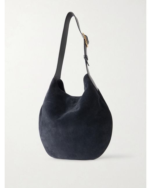 Nili Lotan Blue Jagger Suede Shoulder Bag