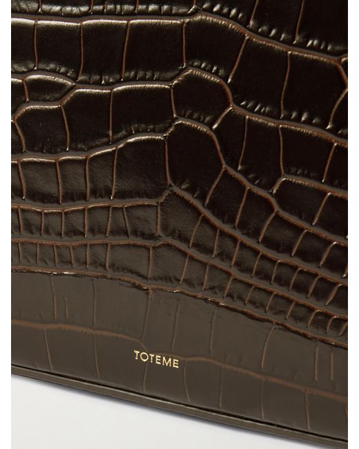 Totême  Black Croc-Effect Leather Clutch