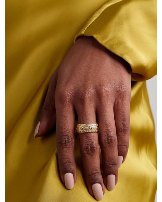De Beers Natural Talisman Large 18-Karat Diamond Ring