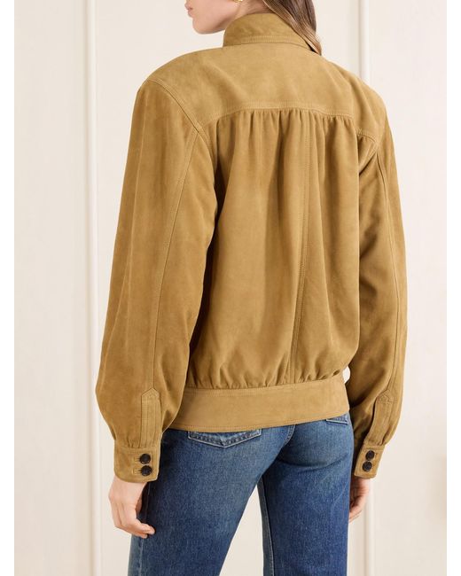Saint Laurent Brown Suede Blouson Jacket