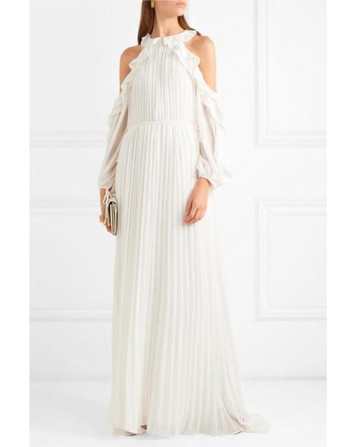 pleated chiffon gown