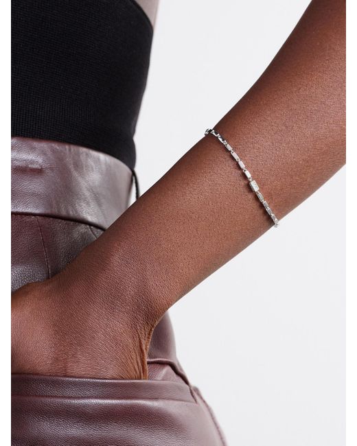 Suzanne Kalan Natural Block Chain Armband Aus 18 Karat Weißgold Mit Diamanten